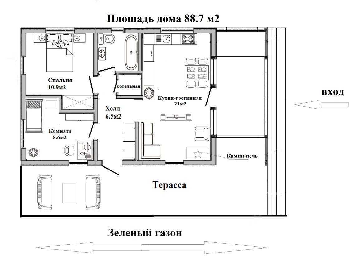 Дом, 1 этаж
