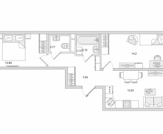 Квартира, 22 этажа