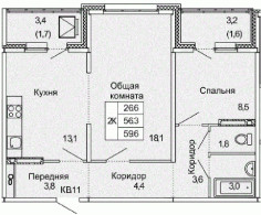 Квартира, 11 этажей